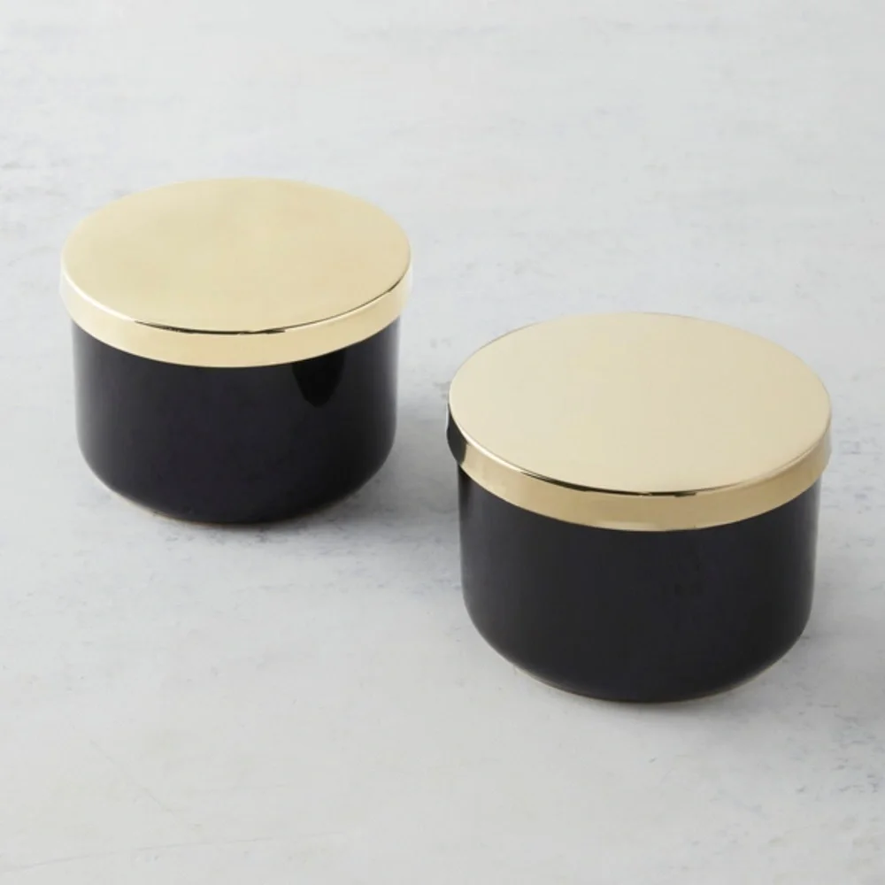 Z Gallerie storage duo ceramic canisters - brand new